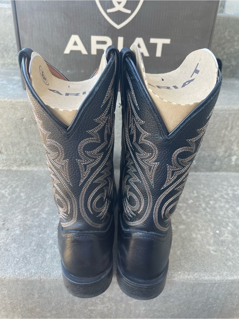Ariat Men’s Black Deertan Sport Herdsman Sz 11 D Medium Western 11” Square Boots - Picture 3 of 7